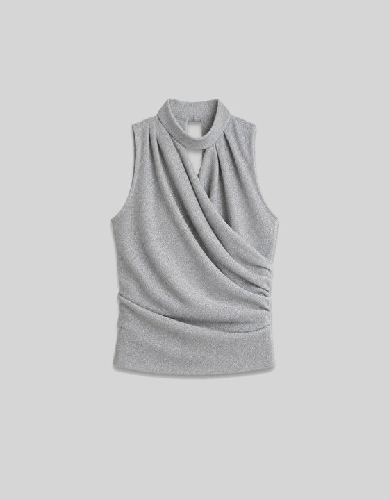 IRIDESCENT DRAPED TOP