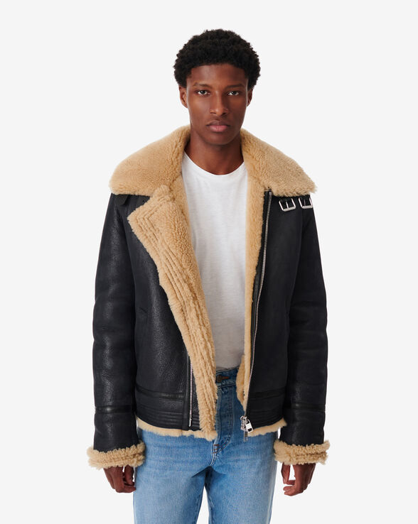DELEO LEATHER STAND-UP COLLAR JACKET