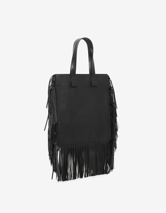 LEATHER FRINGED TOTE BAG