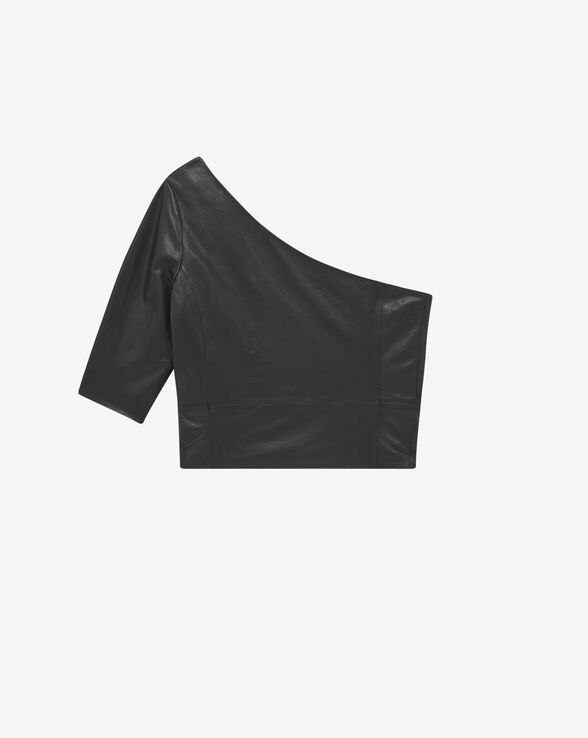 TOP ASYMÉTRIQUE EN CUIR AMEDA