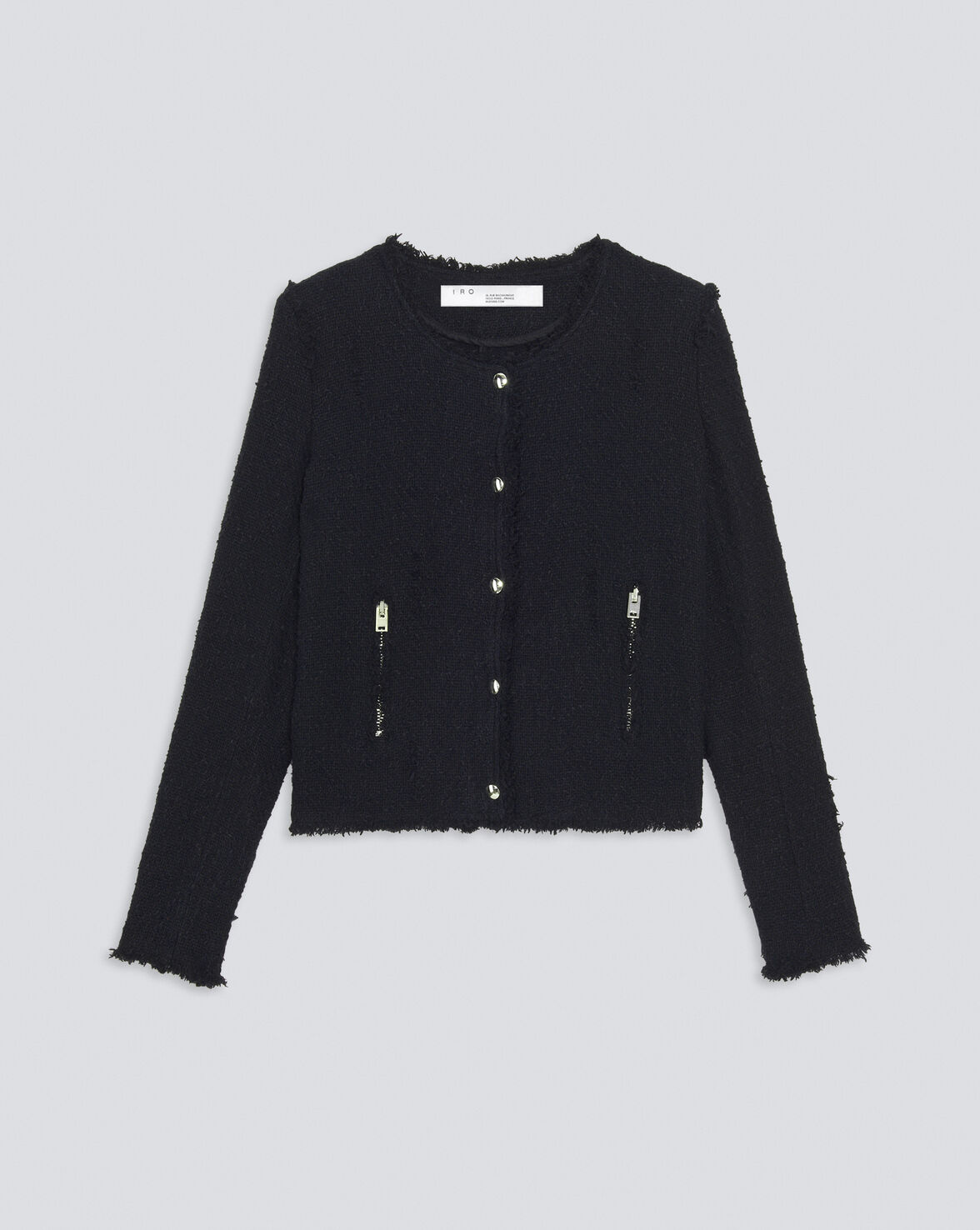 AGNETTE BLACK FITTED SHORT JACKET image number null