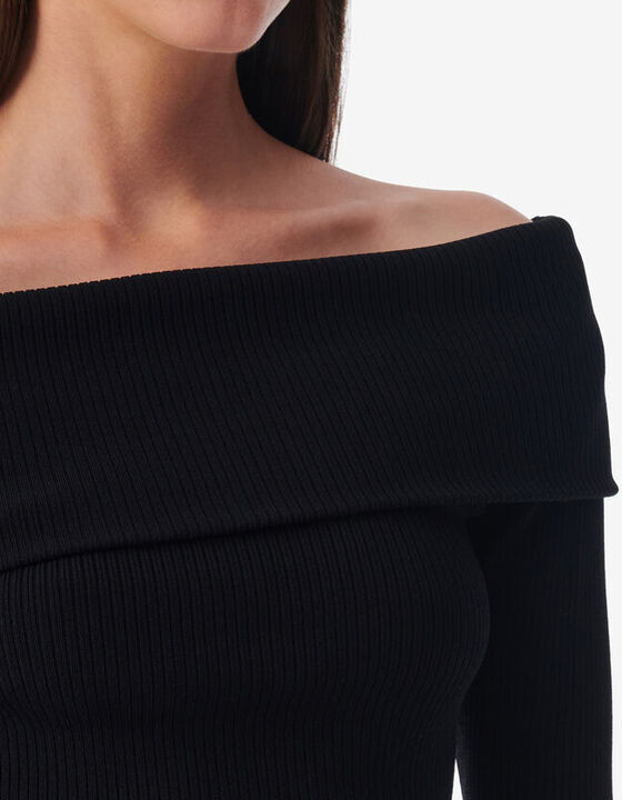 OFF-THE-SHOULDER RIBBED SWEATER