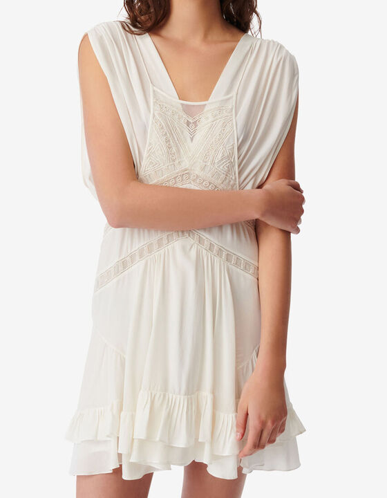 SHORT DRESS WITH BEADED EMBROIDERY